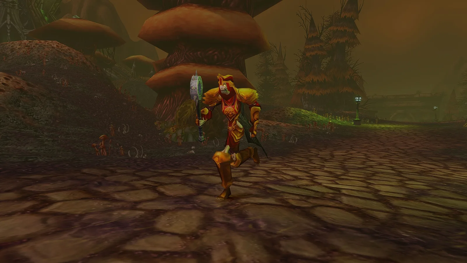 LOOTOVORE Guides WoW – Scène de WoW Forever : un personnage dans une forêt de champignons