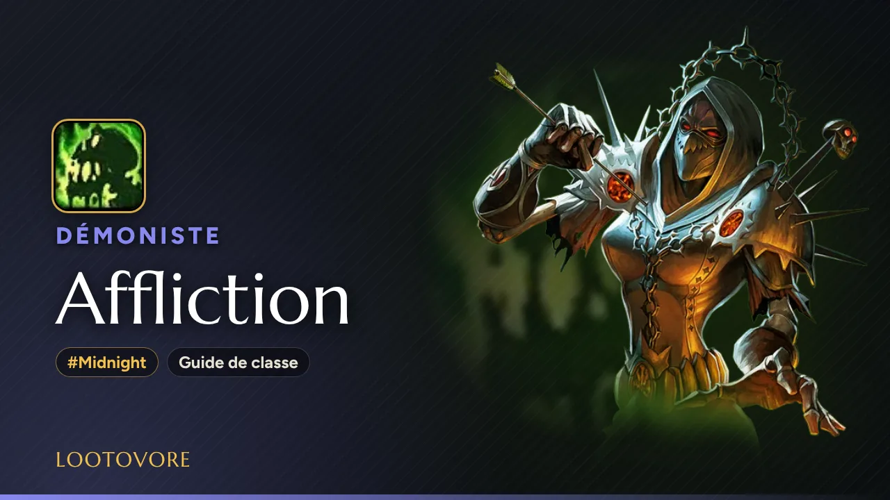 LOOTOVORE Guides WoW – Illustration du guide Démoniste Affliction Midnight