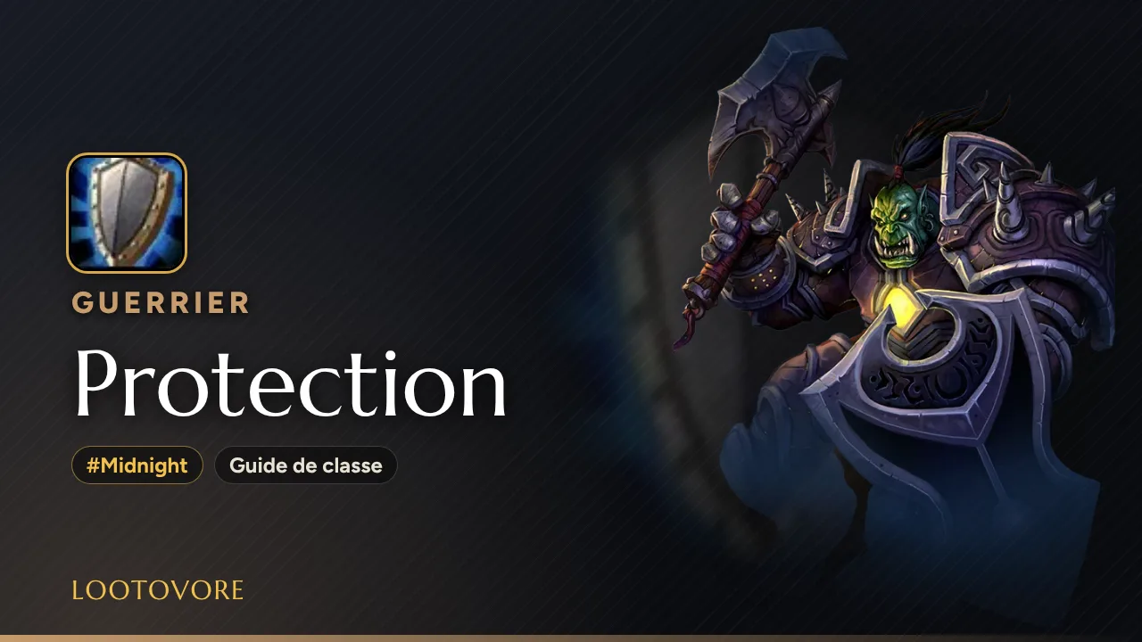 LOOTOVORE Guides WoW – Illustration du guide Guerrier Protection Midnight